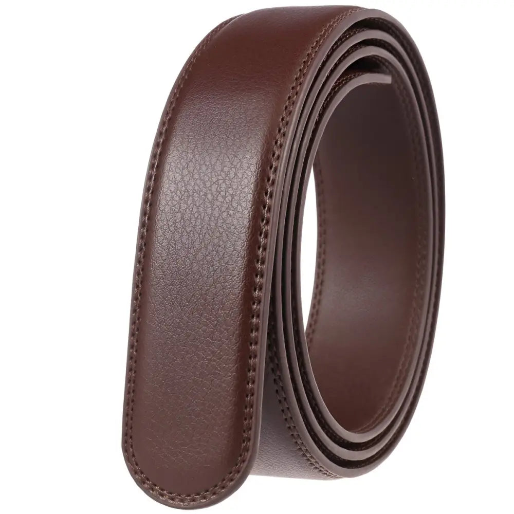 Brown leather belt strap without buckle for classic style alternative leather belt