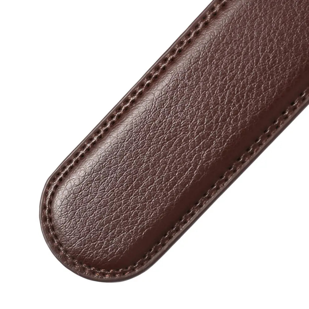 Brown leather belt strap with stitching for classic leather belt style