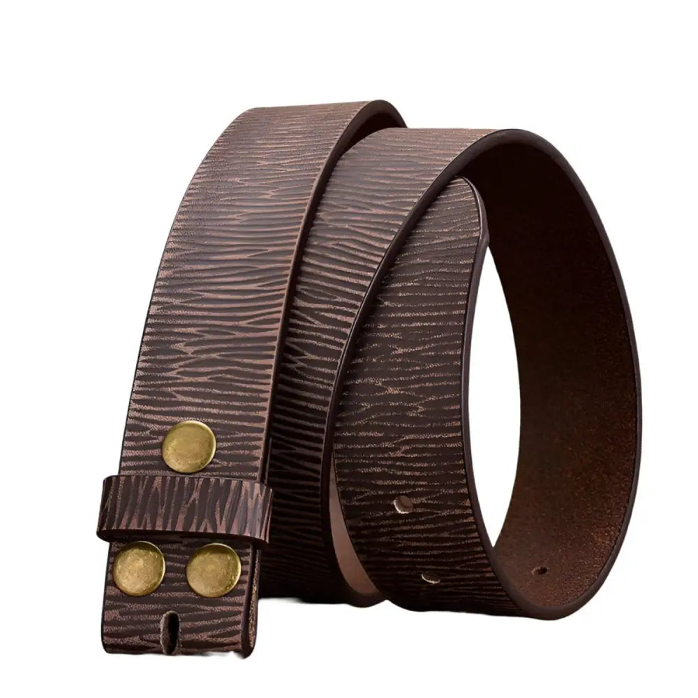 Brown leather belt with gold snaps from Leather Belts with Metal Hardware collection