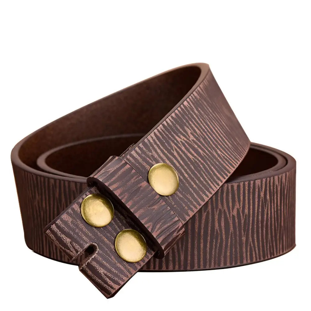 Brown leather belt with gold studs from Leather Belts with Metal Hardware collection