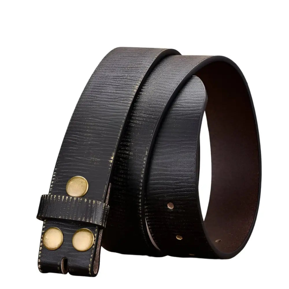 Black leather belt strap with metal hardware from Leather Belts with Metal Hardware collection