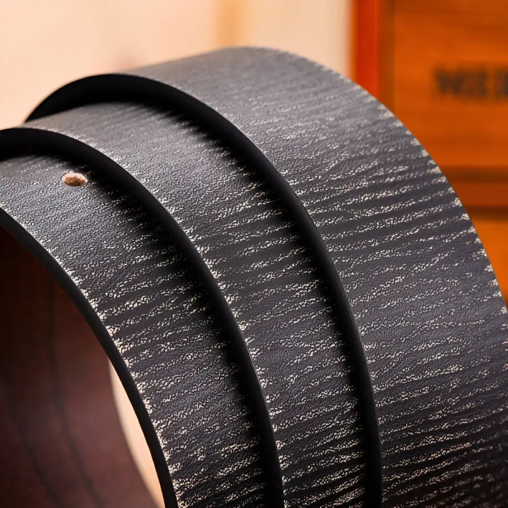 Black leather belt featuring metal hardware from Leather Belts with Metal Hardware collection