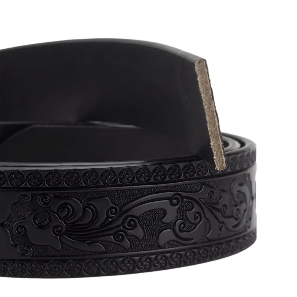 Black patterned ashtray from the Black Patterned Ashtray and Embossed Leather Belts Set