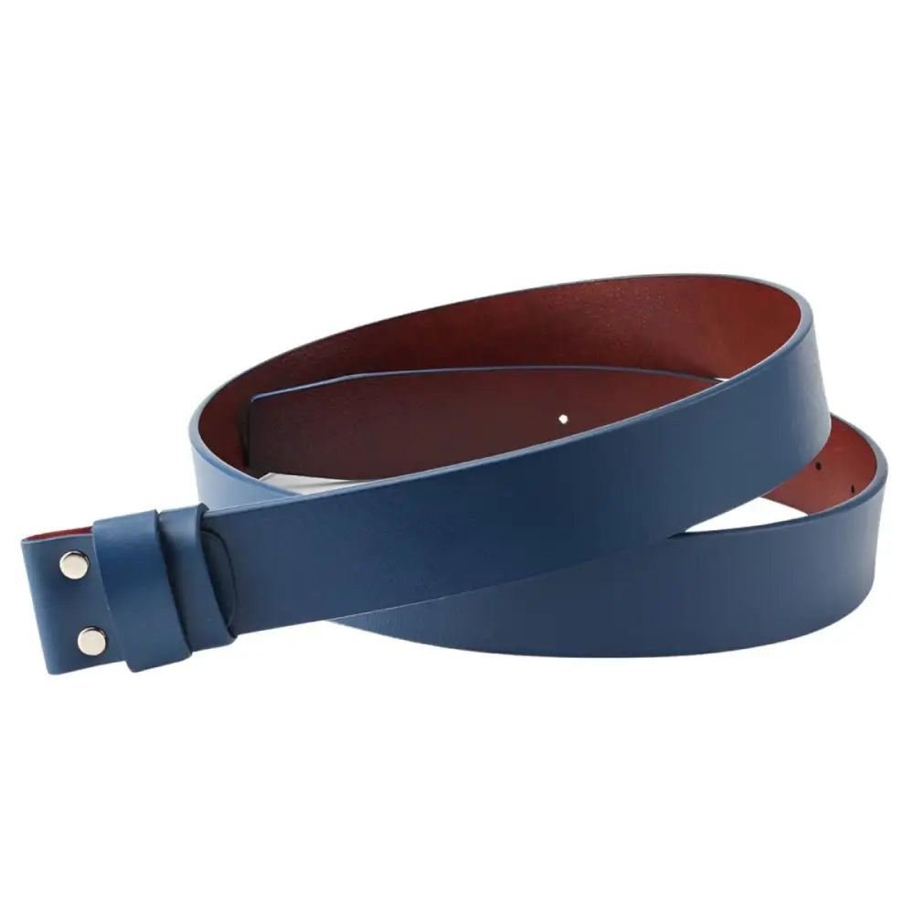 Blue and brown leather belt strap with double passants from Assorted Leather Belt Straps collection