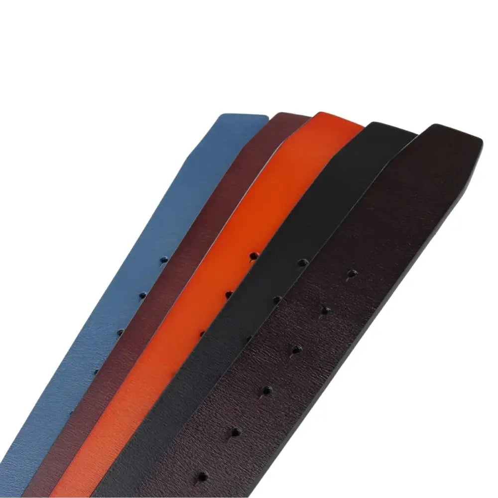 Assorted leather belt straps with double passants for leather belt accessories