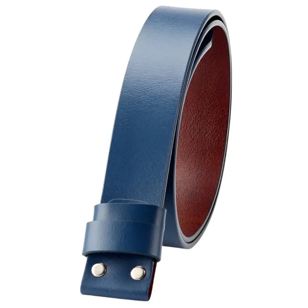 Blue leather belt strap with brown interior from Assorted Leather Belt Straps collection