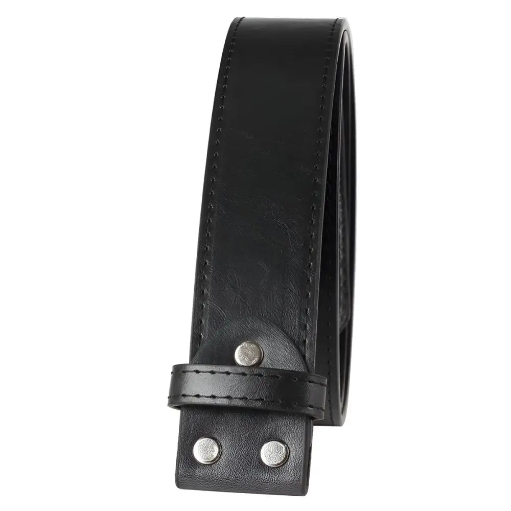 Black leather belt strap from Leather Belts in Black and Brown with or without Buckle collection