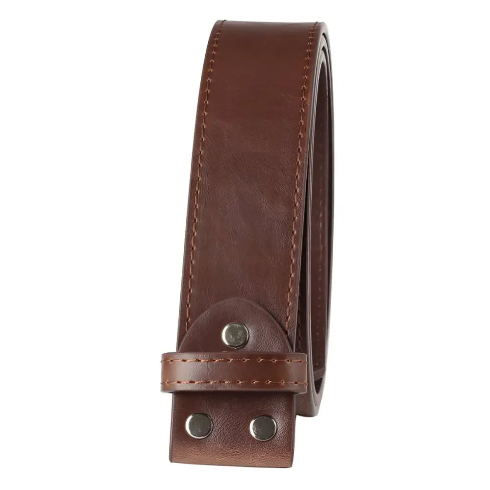 Brown leather belt without buckle from Leather Belts in Black and Brown collection