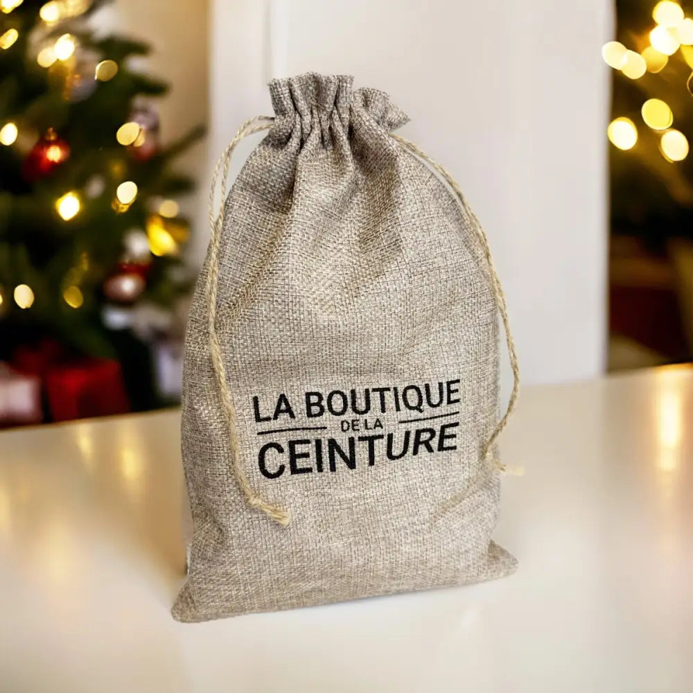 Eco-friendly drawstring burlap gift bag from Leather Belts and Burlap Gift Bag Set