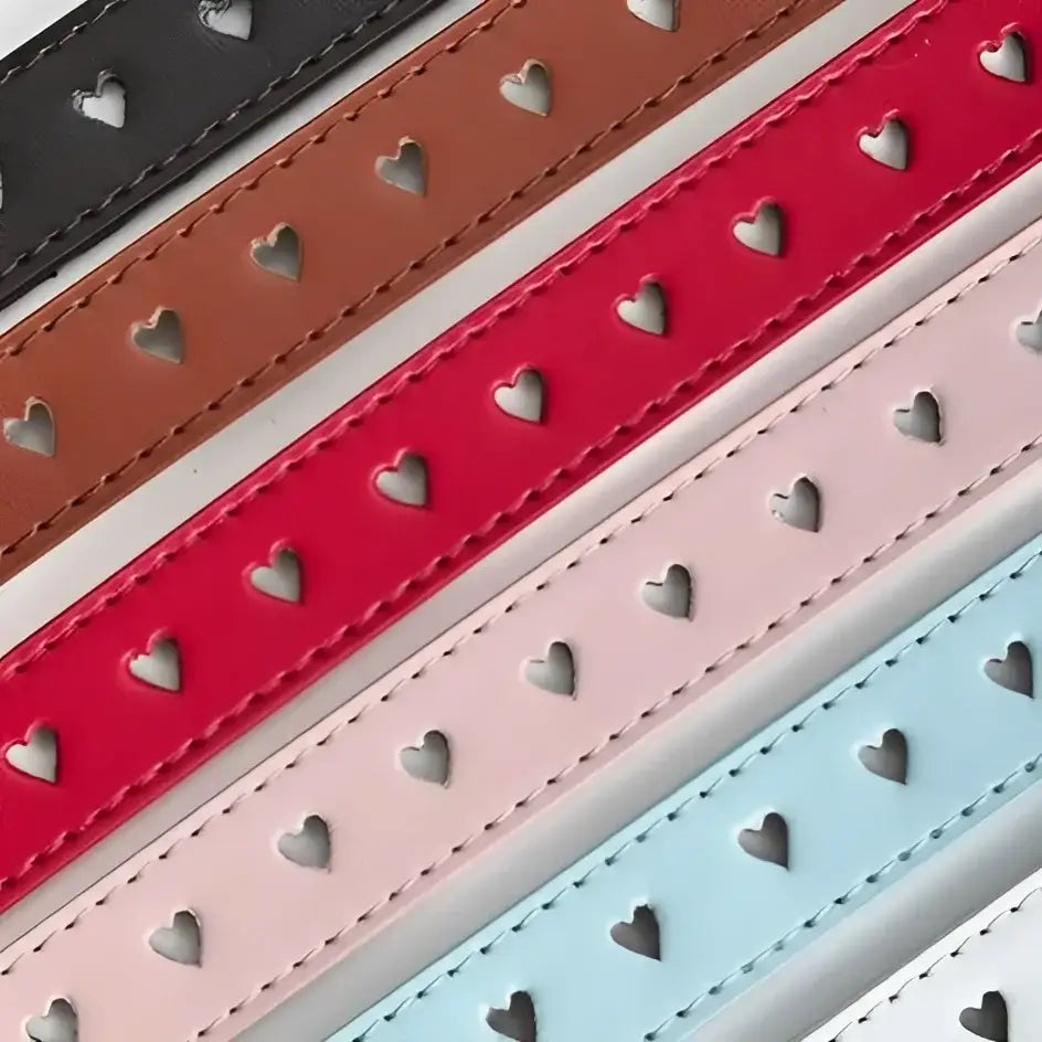 Love Model colorful leather straps with heart studs and heart buckle for stylish accessories