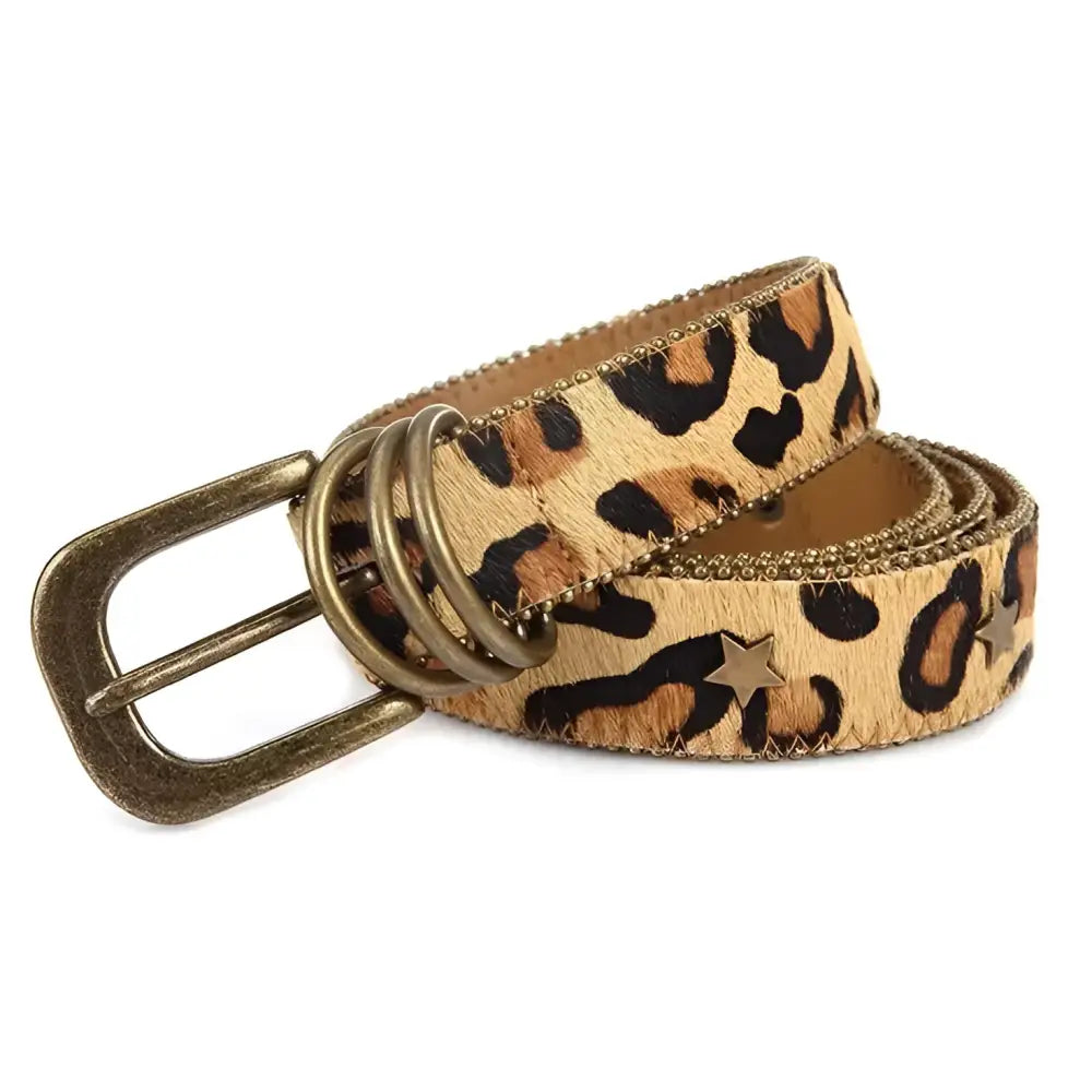 Nahuel Belt featuring Leopard Print and Star Accents for a stylish accessory option