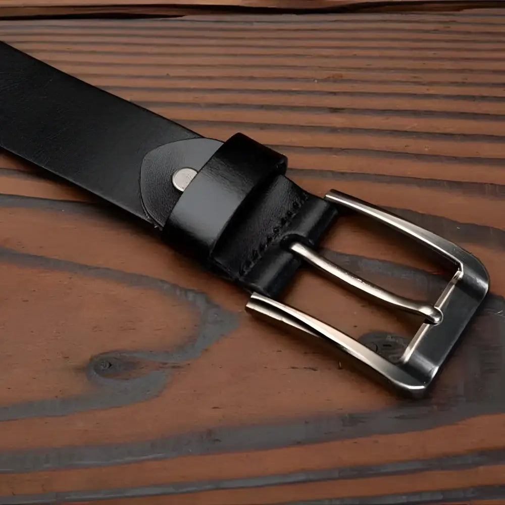 Osonia Studded Belt with Hexagon Leather Studs and Silver Buckle for a Stylish Look
