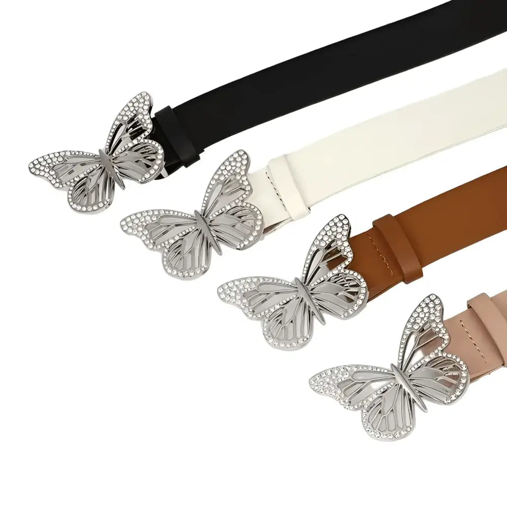 Set of Four Butterfly Buckled Belts suitable for various outfits, stylish and versatile