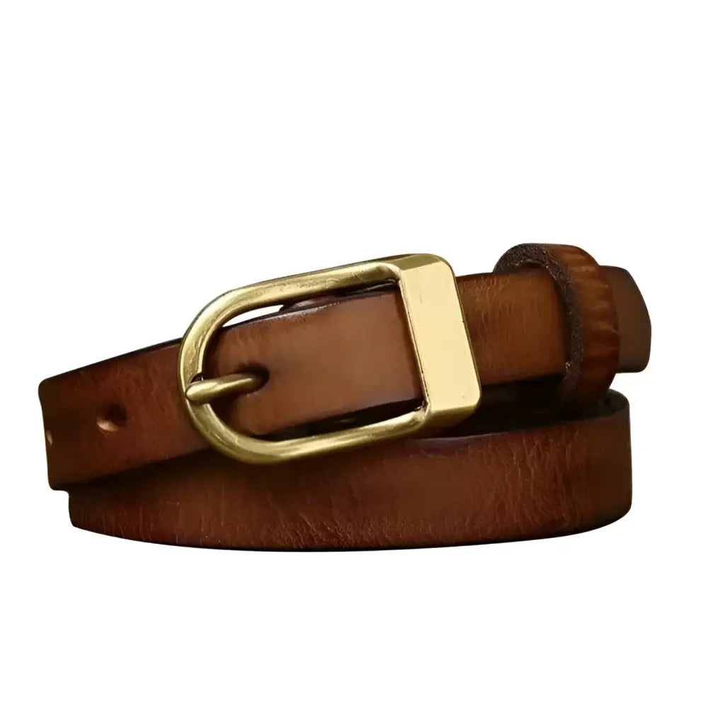 Full-grain leather belt with gold buckle from Set of four full-grain leather belts