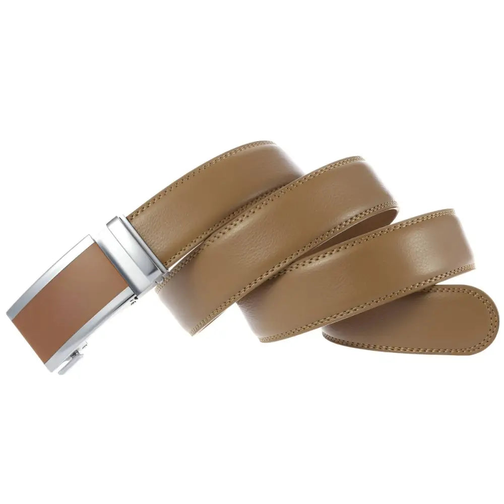 Black leather belt with silver buckle for men, stylish leather belt accessory