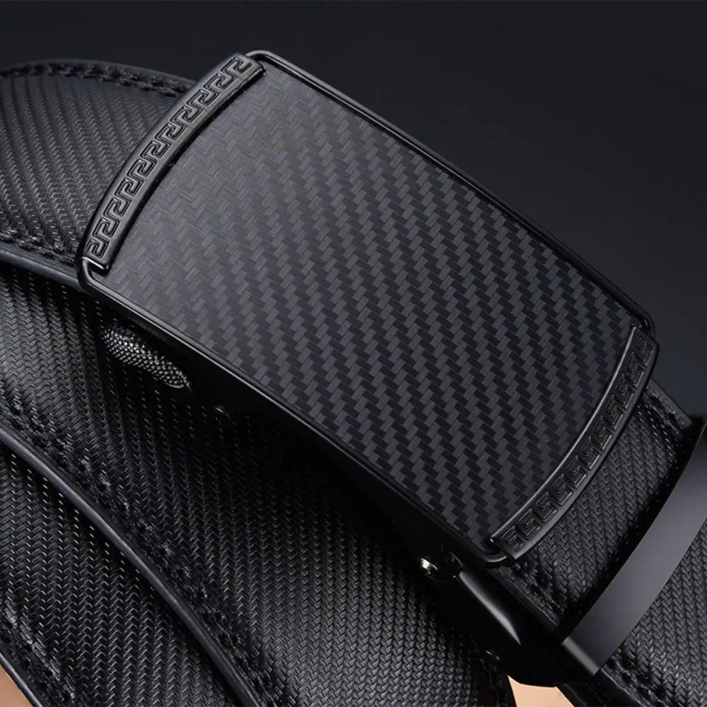 Black carbon fiber Frederik Suit Belt with automatic buckle for a stylish look