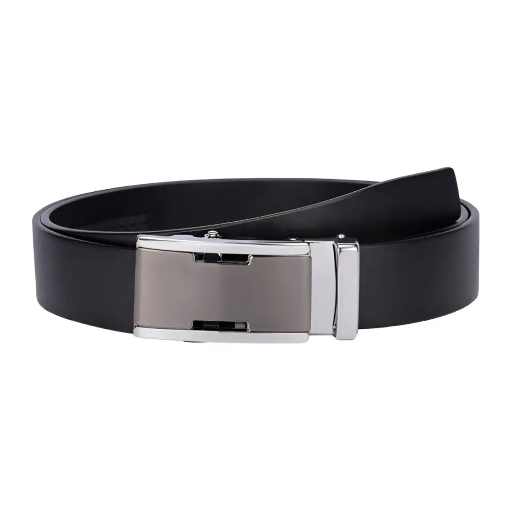 Full-grain leather belt with silver buckle for men, durable and stylish accessory