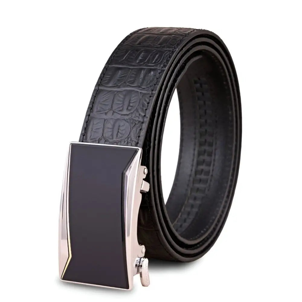 Riccardo full-grain leather belt with silver buckle for durable men’s fashion
