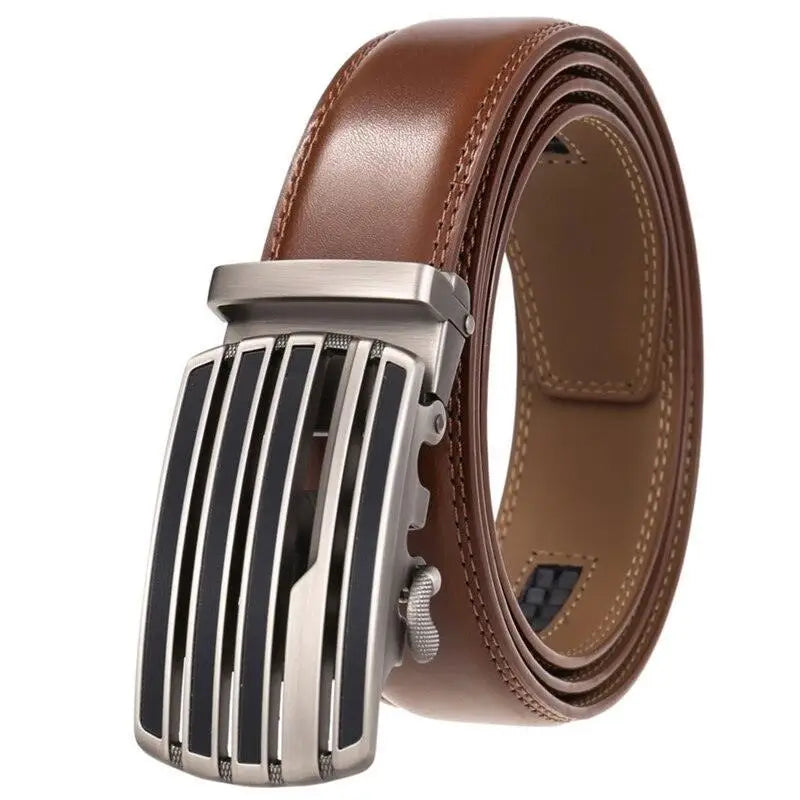 Brown leather belt with silver buckle from Aranthur Men’s collection in premium materials