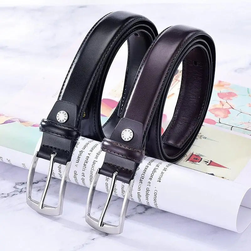 Leather belts with silver buckles displayed in Black Leather Belts with Silver Buckles product