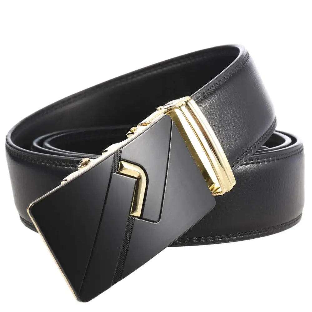 Carles Leather Belt with Gold Buckle from Carles Leather Belt Collection