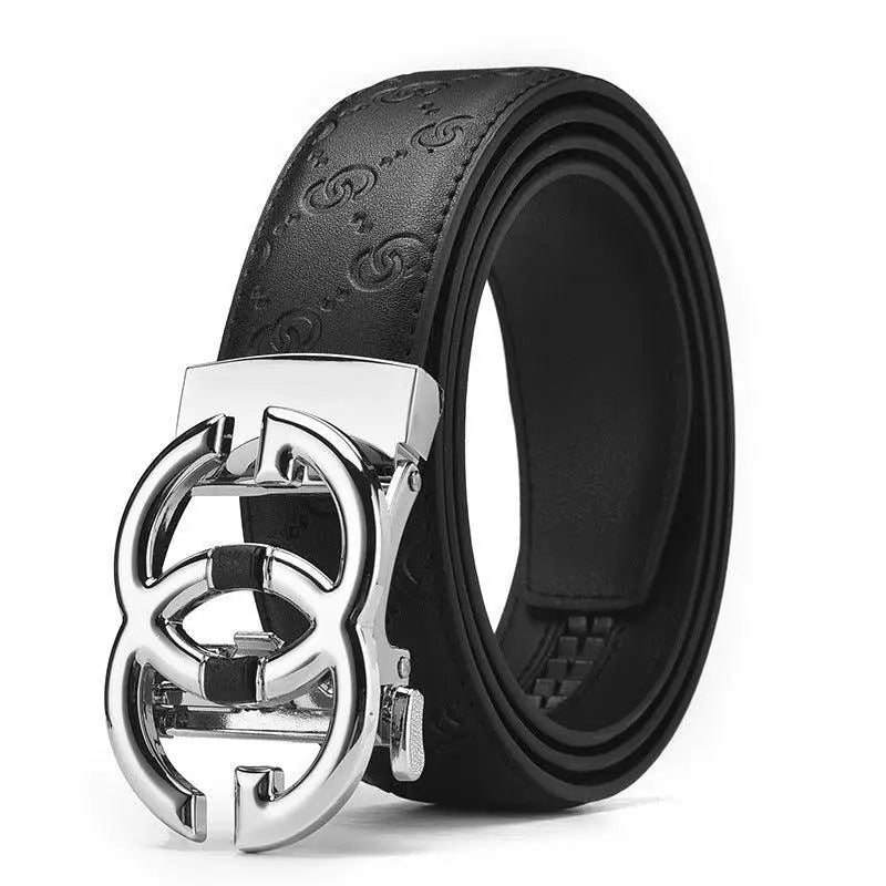 Black leather belt with silver buckle from Leather Belt with Gold and Silver Buckle for Elegant Style