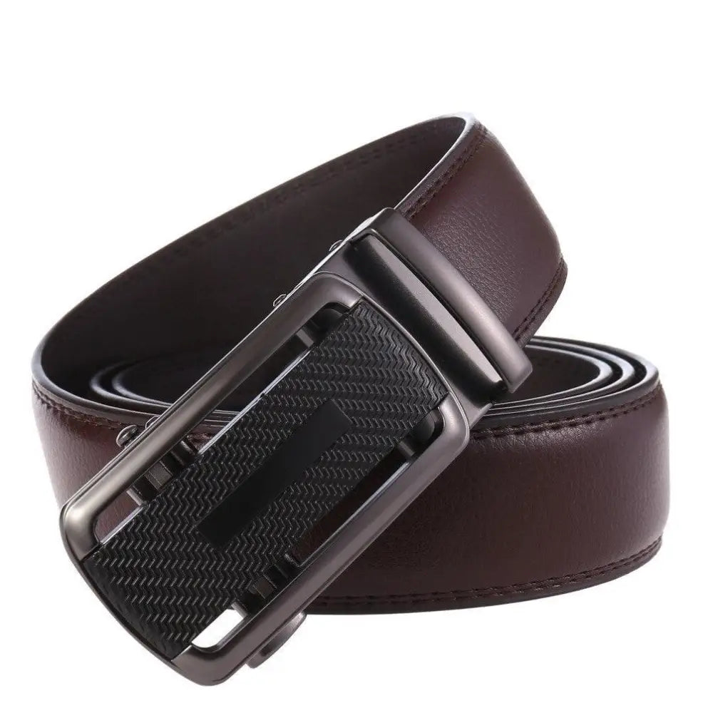 Brown leather suit belt with black buckle from Kovacs Suit Belt Set by Kovacs Suit