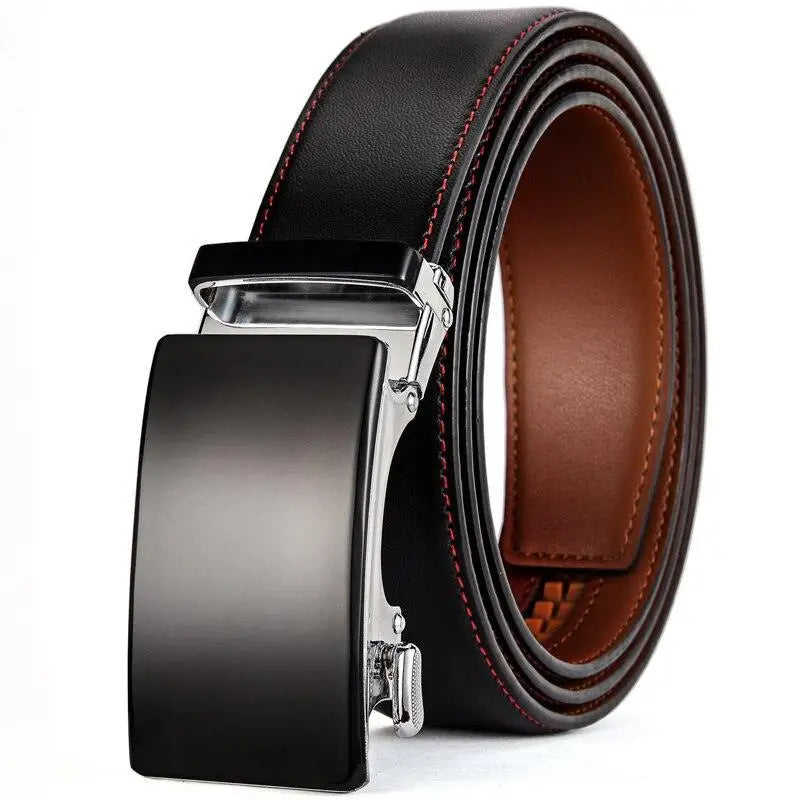 Kristvar Men’s Leather Belt with Silver Buckle for Men’s Leather Belt style