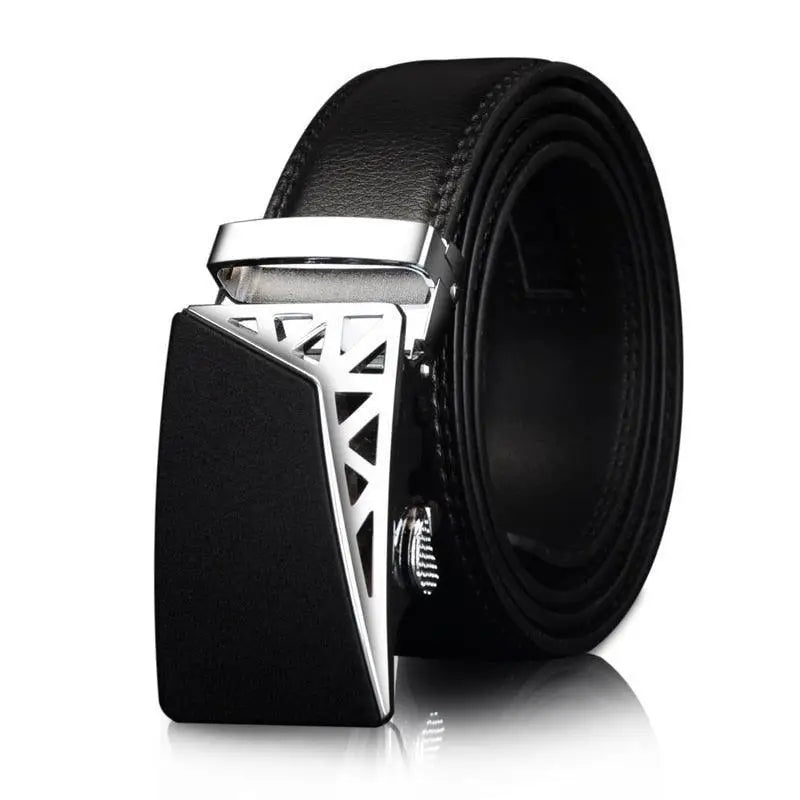 Murtaz Belt genuine leather suit belt with silver buckle for formal wear