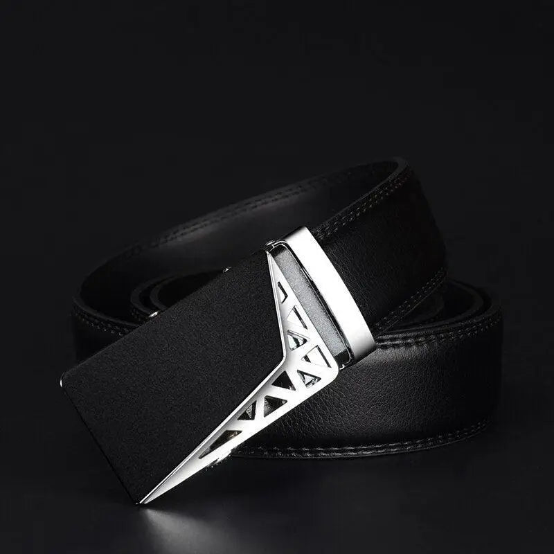 Murtaz Belt genuine leather suit belt with silver buckle for men’s formal wear