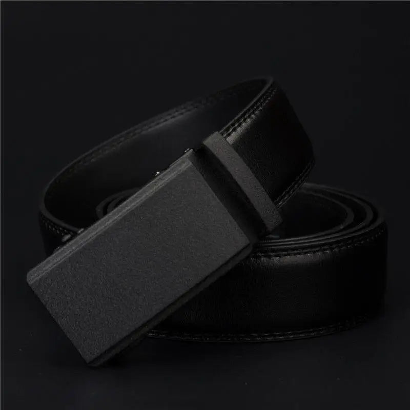 Black leather belt with matte buckle for men Rouben Men’s Leather, stylish men’s leather accessory