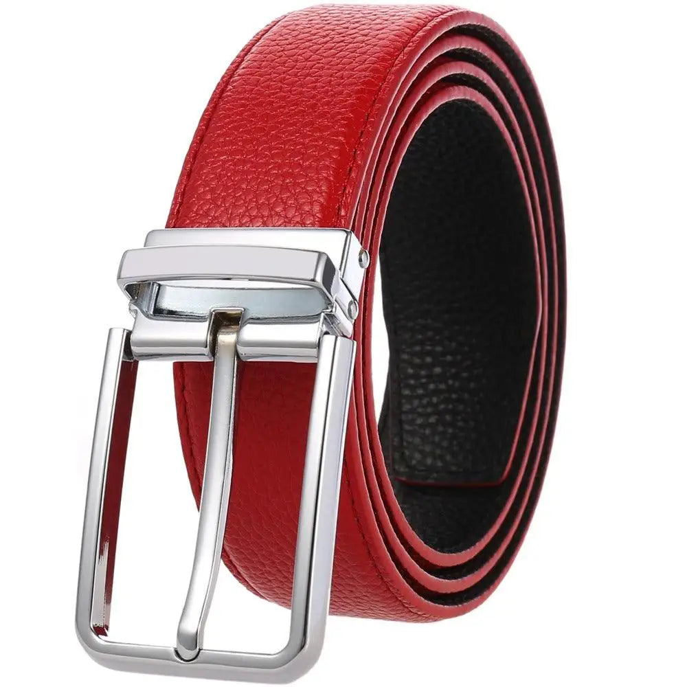 Red leather Sabah belt with silver buckle for stylish accessories and men’s fashion