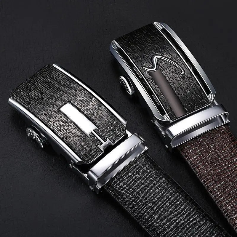Serrano Belt Set with two high-quality leather ratchet belts in black and brown hues