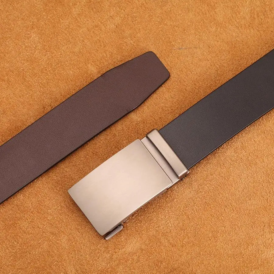 Reversible Zendek Leather Belt with Metal Buckle for Men showcasing versatile leather belt style