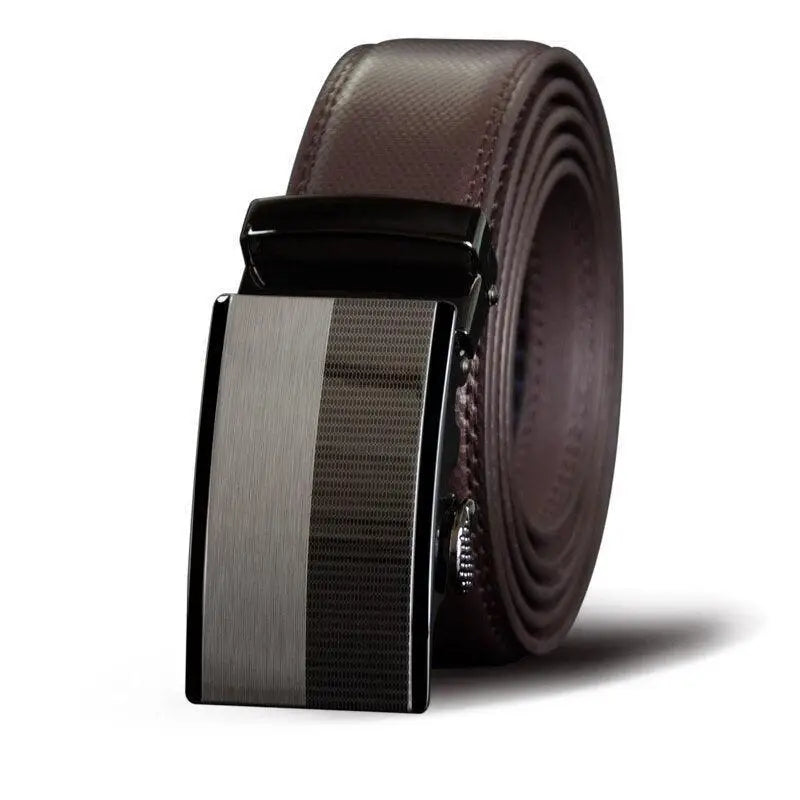 Zura Belt with sleek design black leather suit belt and silver buckle