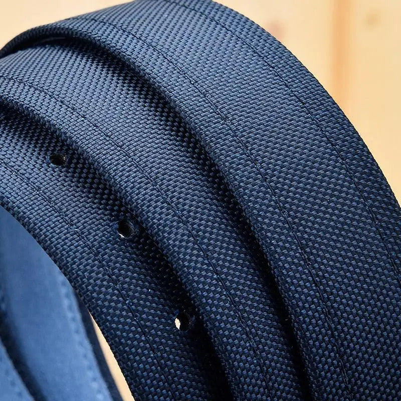 Navy blue woven belt from Babken Model Tissu pour Homme in tissu pour homme style
