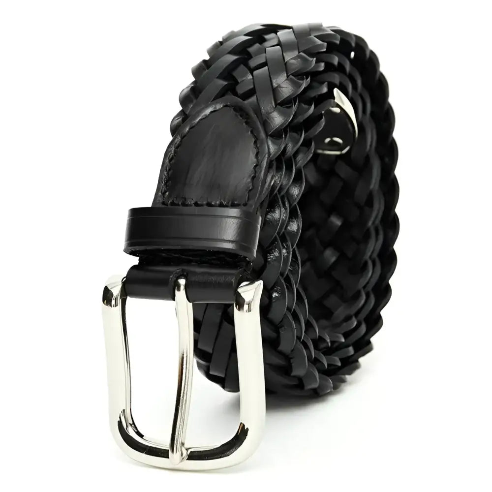 Tobiasz braided leather belt with silver buckle from Tobiasz Braided Leather collection