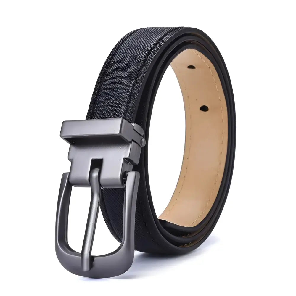 Vegan faux belt in brown pink with metal buckle, stylish vegan faux accessory