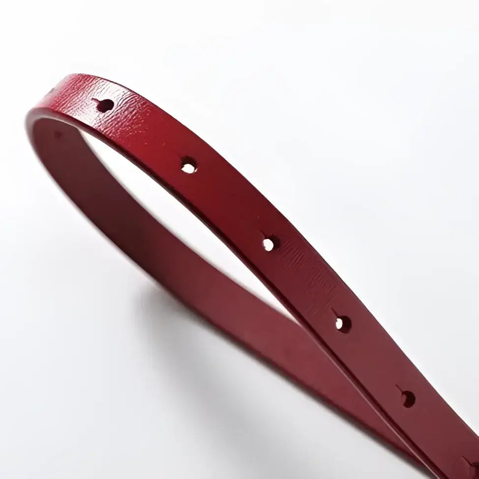 Burgundy leather Zaka women’s belt with adjustment holes from Zaka Women’s Belt Collection
