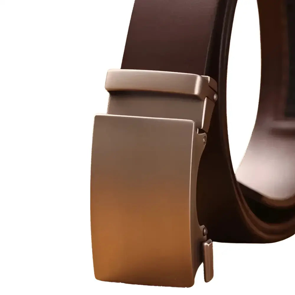 Zendek Leather Belt for Men with Metal Buckle, Brown Leather Belt accessory